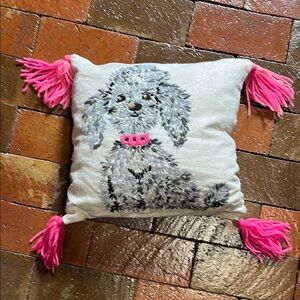 13” X 13” poodle pillow vintage